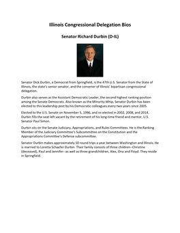 Illinois Congressional Delegation Bios