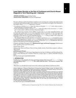 0 Least Upper Bounds on the Size of Confluence and Church-Rosser