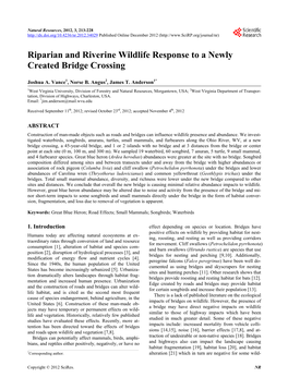 Riparian and Riverine Wildlife Response to a Newly Created Bridge Crossing