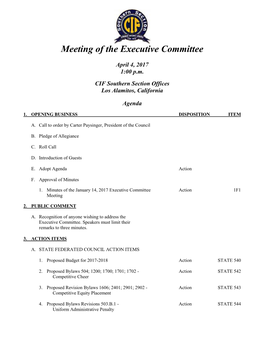 Meeting of the Executive Committee
