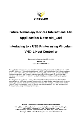 Interfacing to a USB Printer Using Vinculum VNC1L Host Controller