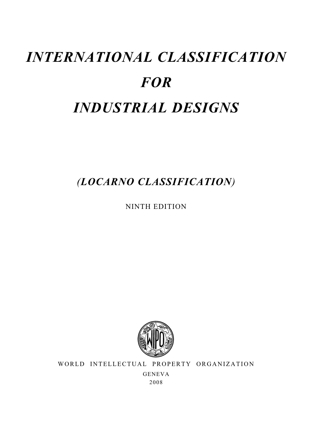 International Classification for Industrial Designs