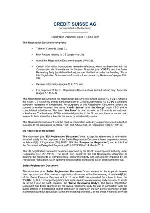 Registration Document Dated 11 June 2021