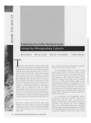 Exploring the Sulfur Nutrient Cycle Using the Winogradsky Column