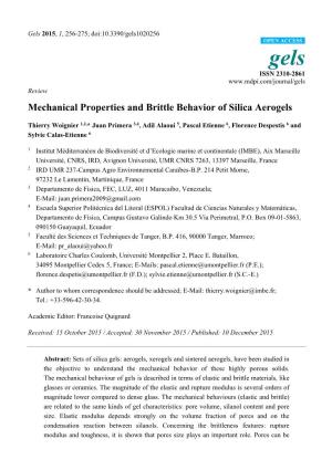 Mechanical Properties and Brittle Behavior of Silica Aerogels