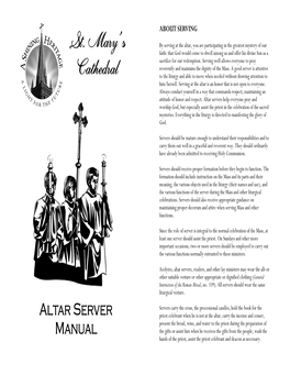 St. Mary's Altar Server Manual