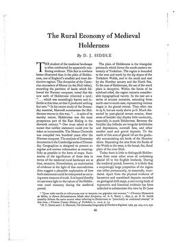 The Rural Economy of Holderness Medieval