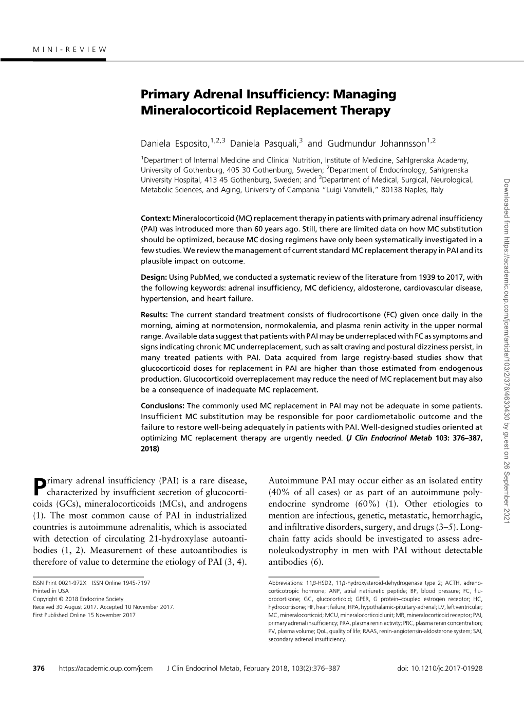 Primary Adrenal Insufficiency: Managing Mineralocorticoid Replacement Therapy