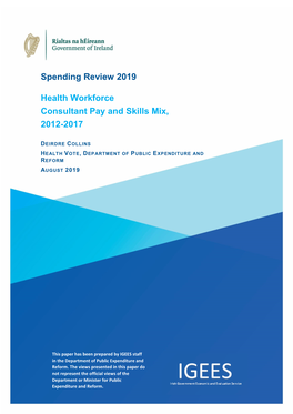 Spending Review 2019 Health Workforce Consultant Pay And