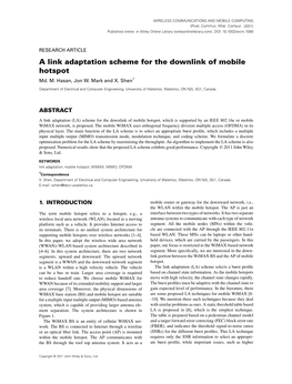 A Link Adaptation Scheme for the Downlink of Mobile Hotspot Md