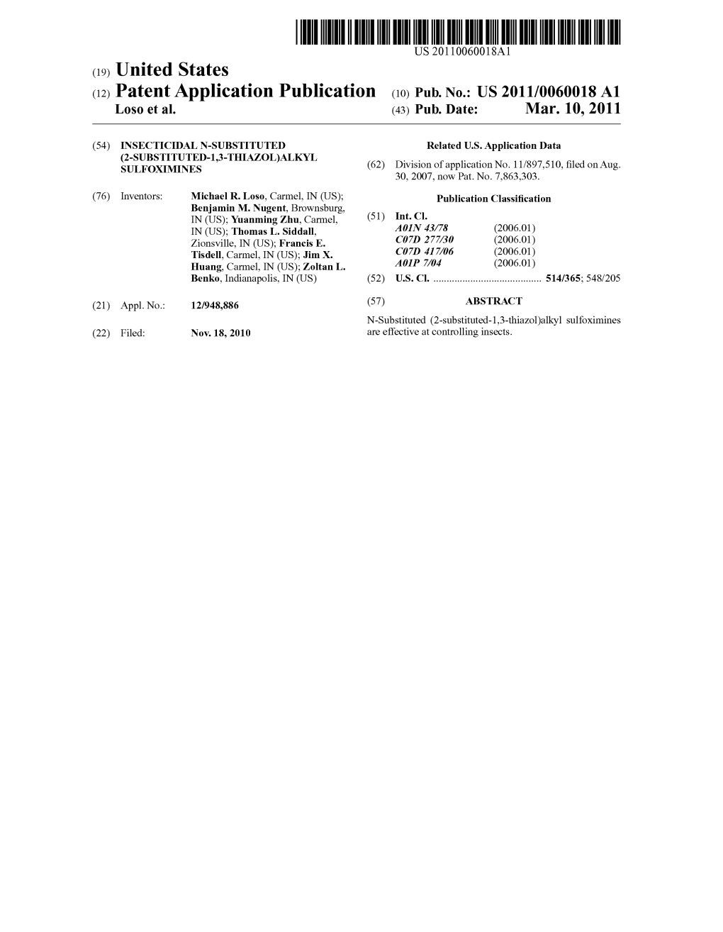 (12) Patent Application Publication (10) Pub. No.: US 2011/0060018 A1 L0S0 Et Al