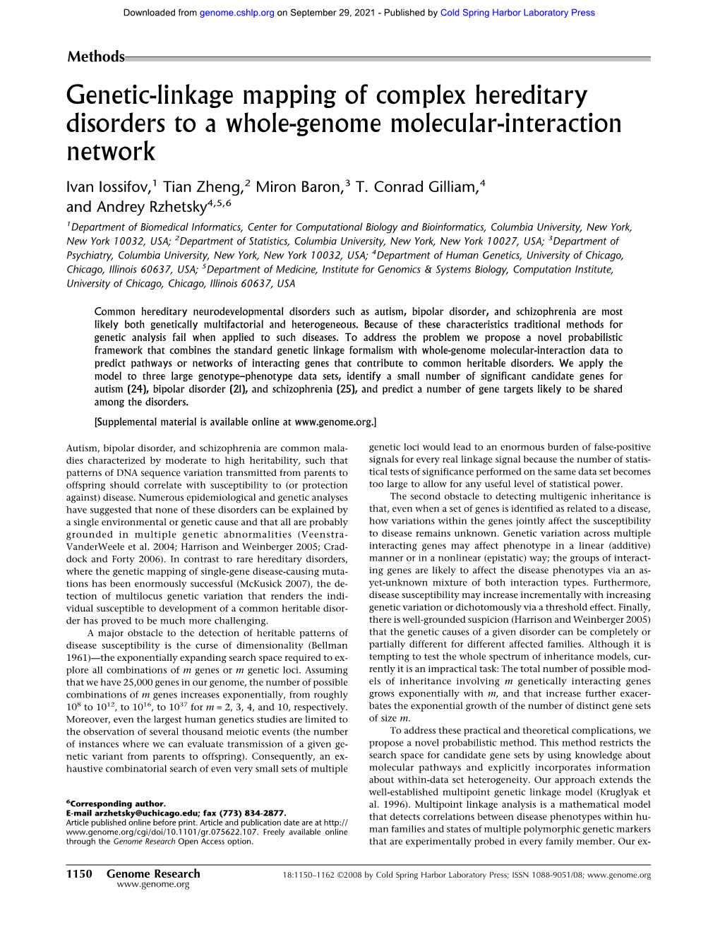 Genetic-Linkage Mapping of Complex Hereditary Disorders to a Whole-Genome Molecular-Interaction Network