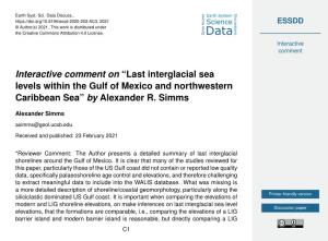 Last Interglacial Sea Levels Within the Gulf of Mexico and Northwestern Caribbean Sea” by Alexander R