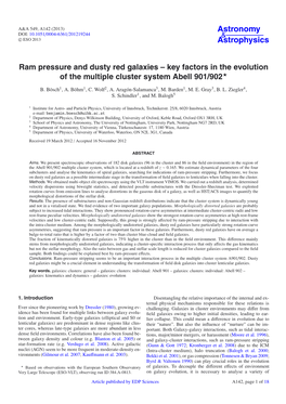 Ram Pressure and Dusty Red Galaxies – Key Factors in the Evolution of the Multiple Cluster System Abell 901/902