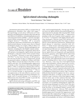 Igg4-Related Sclerosing Cholangitis