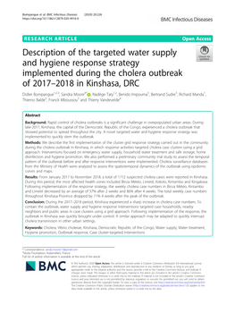 Description of the Targeted Water Supply and Hygiene Response