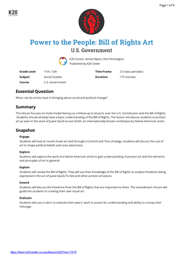 Bill of Rights Art U.S