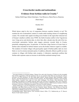 Cross-Border Media and Nationalism: Evidence from Serbian