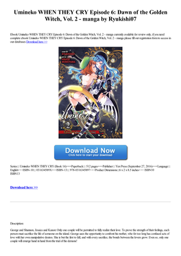 Download Ebook Umineko WHEN THEY CRY Episode 6: Dawn of The