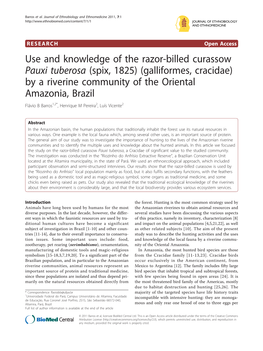Use and Knowledge of the Razor-Billed Curassow Pauxi Tuberosa