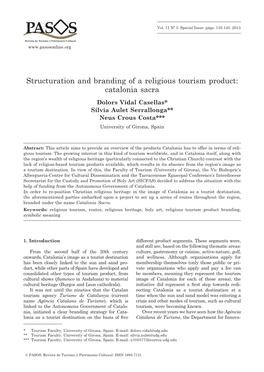 Structuration and Branding of a Religious Tourism Product