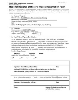 National Register of Historic Places Registration Form