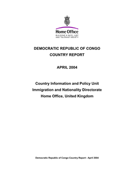 Democratic Republic of Congo Country Report