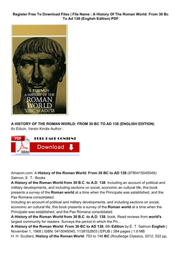 [PDF] a History of the Roman World: from 30 BC