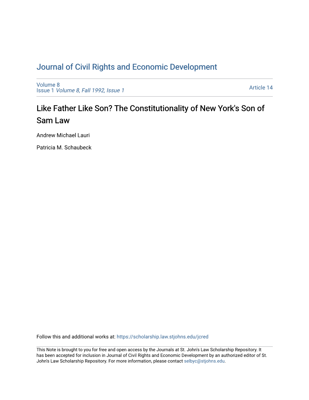 The Constitutionality of New York's Son of Sam Law