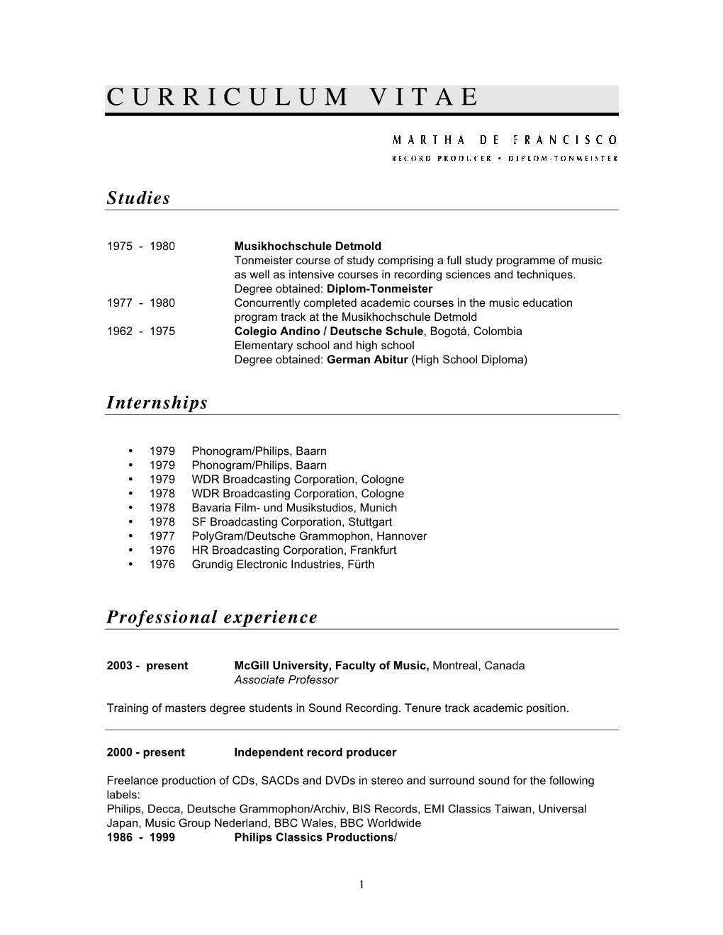 Curriculum Vitae