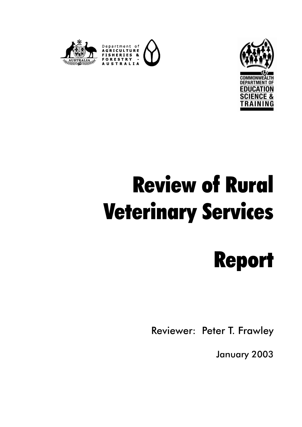 Review of Rural Veterinary Services Report