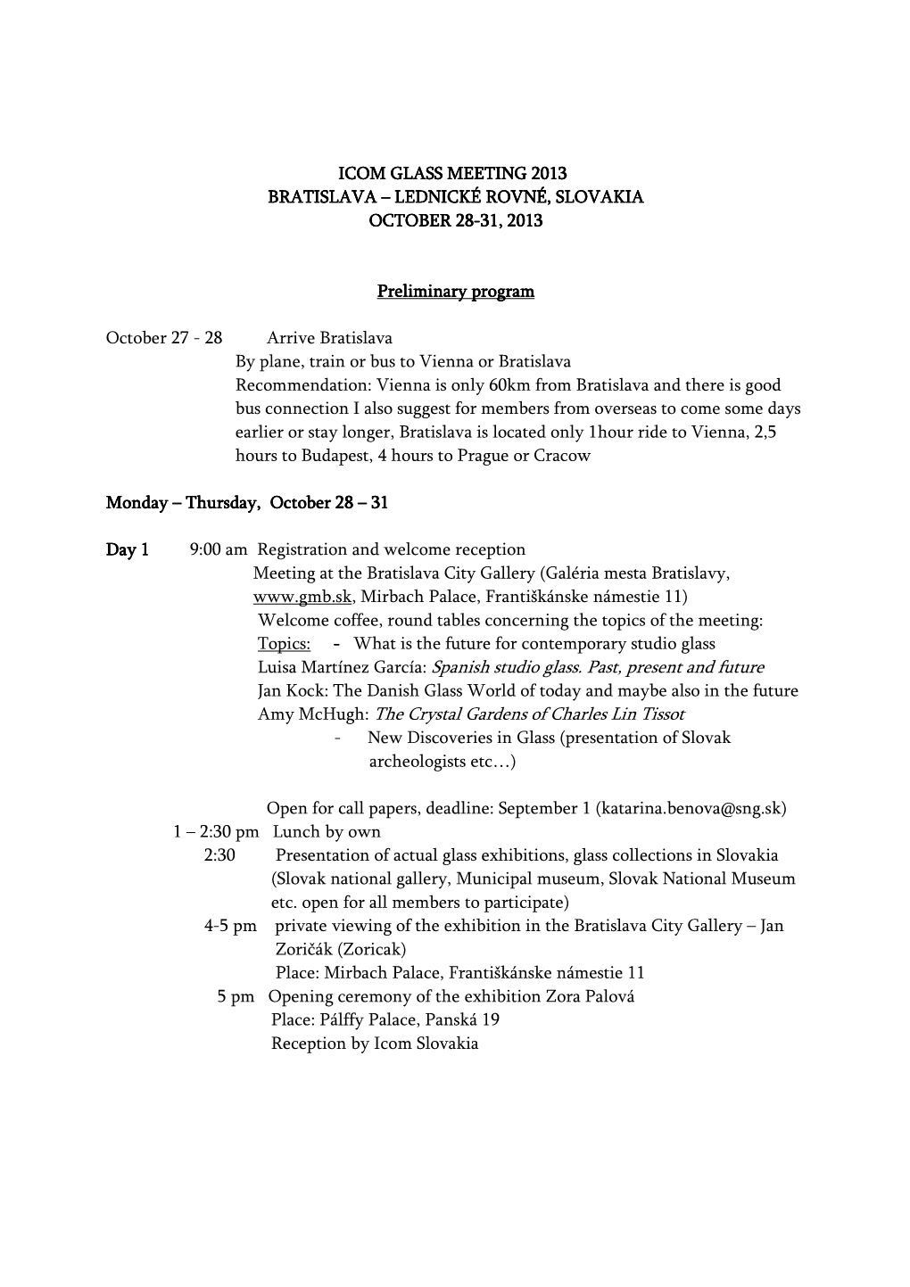 ICOM GLASS MEETING 2013 Final Program