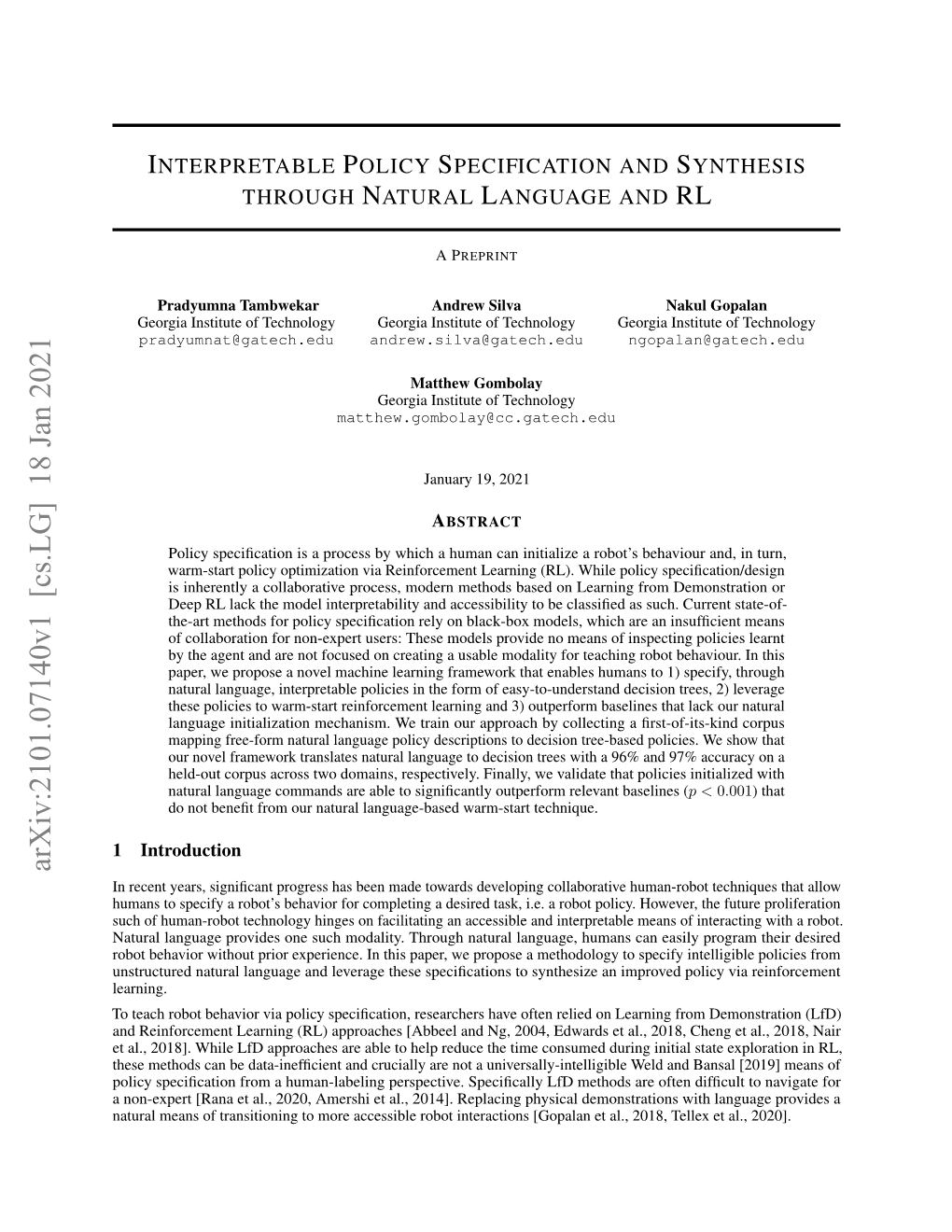 Arxiv:2101.07140V1 [Cs.LG] 18 Jan 2021