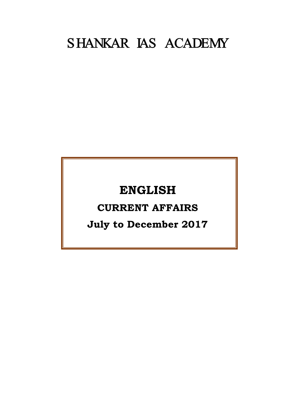 ENGLISH CURRENT AFFAIRS July to December 2017