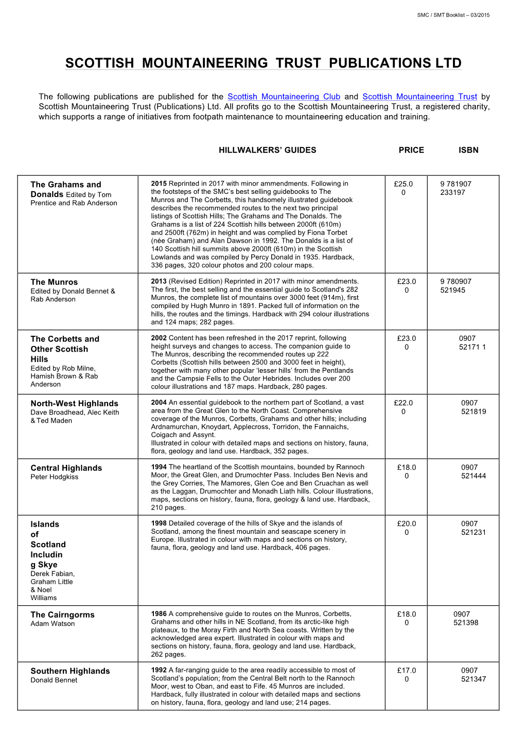 Scottish Mountaineering Trust Publications Ltd