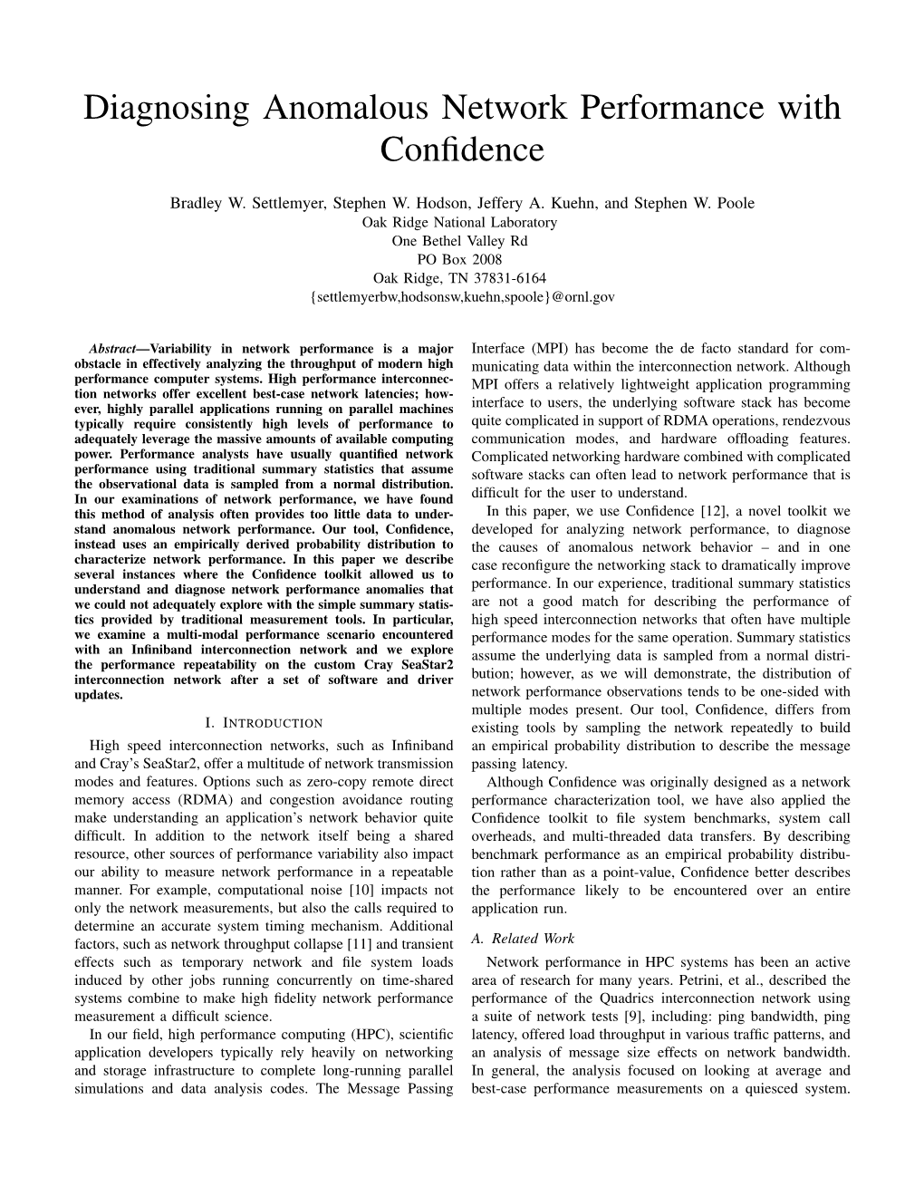 Diagnosing Anomalous Network Performance with Confidence