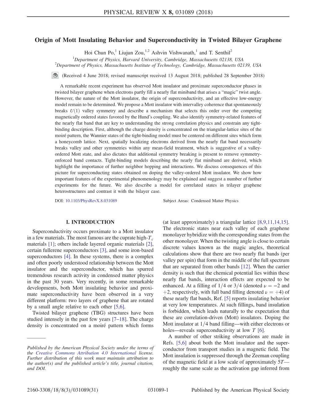 Origin of Mott Insulating Behavior and Superconductivity in Twisted Bilayer Graphene