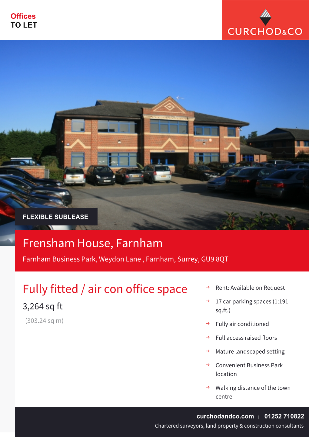 Frensham House, Farnham Fully Fitted / Air Con Office Space