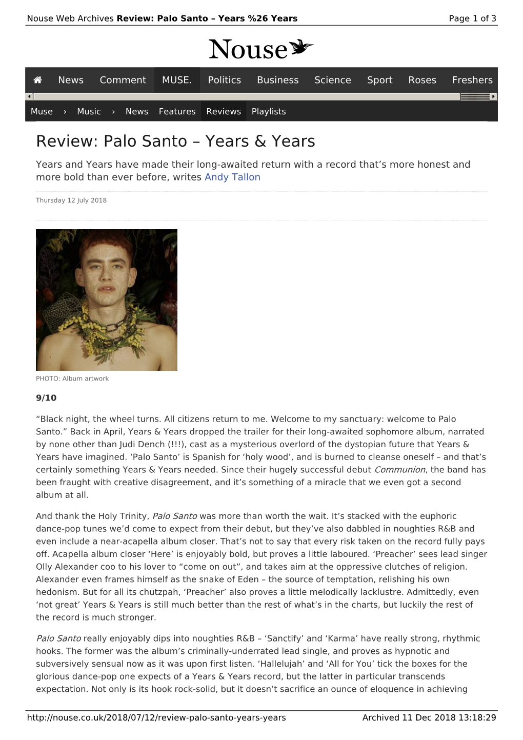 Review: Palo Santo – Years & Years | Nouse