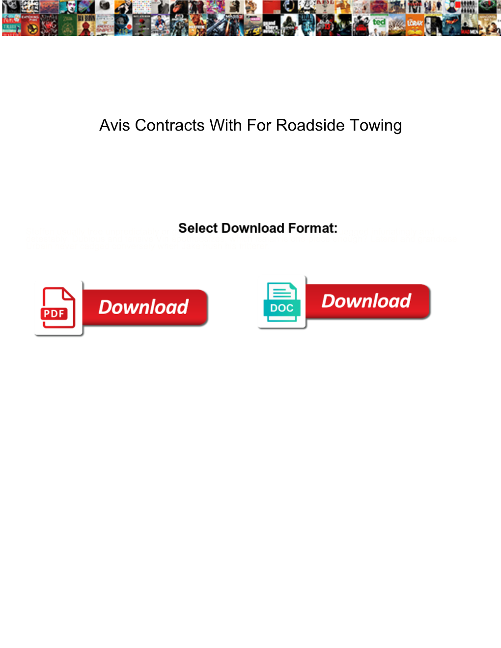 Avis Contracts with for Roadside Towing