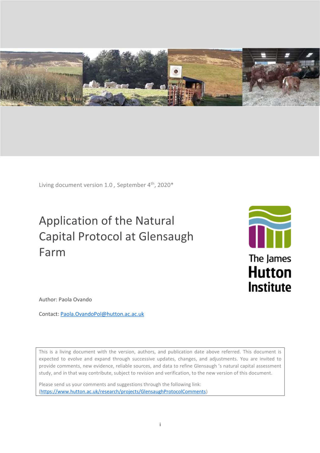 Application of the Natural Capital Protocol at Glensaugh Farm