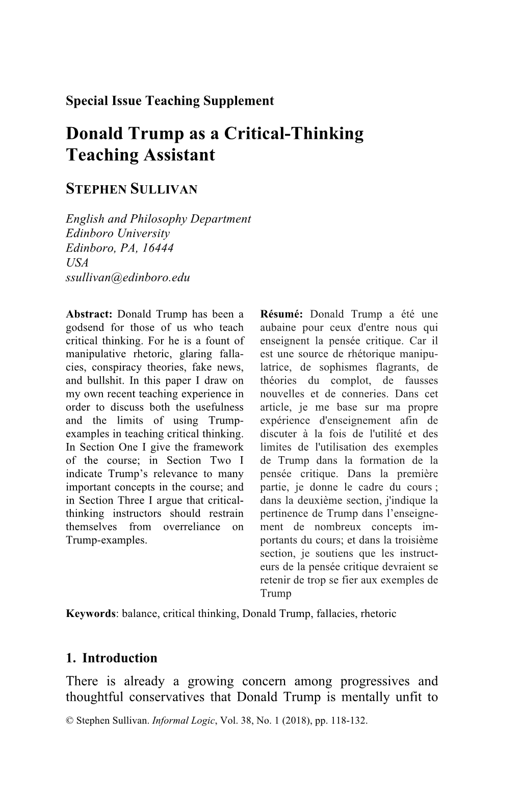 Donald Trump As a Critical-Thinking Teaching Assistant