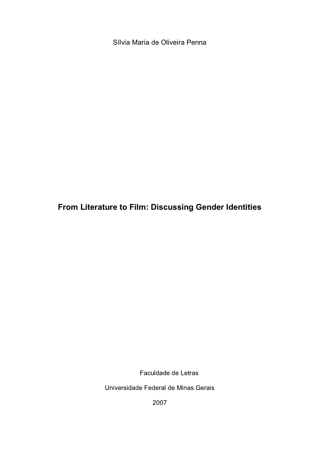 From Literature to Film: Discussing Gender Identities