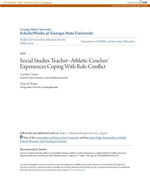 Social Studies Teacher–Athletic Coaches' Experiences