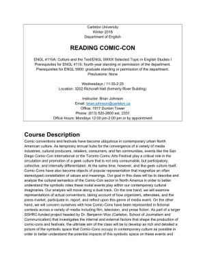 READING COMIC-CON Course Description