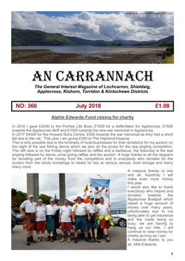 AN CARRANNACH the General Interest Magazine of Lochcarron, Shieldaig, Applecross, Kishorn, Torridon & Kinlochewe Districts