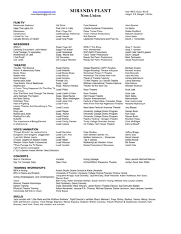 Theatre Resume May 25 2014