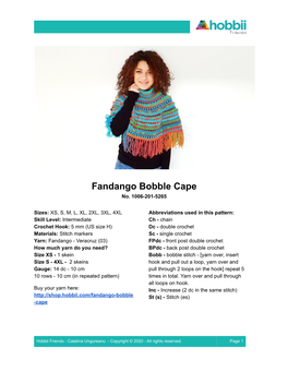 Fandango Bobble Cape No