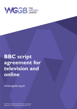 Script Agreement for Television and Online Writersguild.Org.Uk
