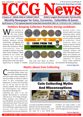 July 62Nd ICCG News Paper 2020.Cdr